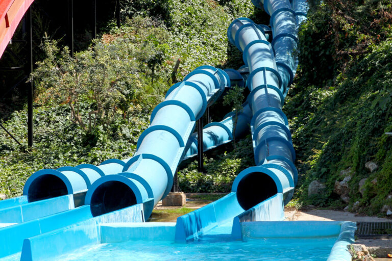 Blue tubes of the Triple Twist slides