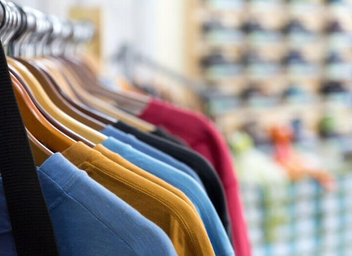 Clothes and swimwear at the park shop